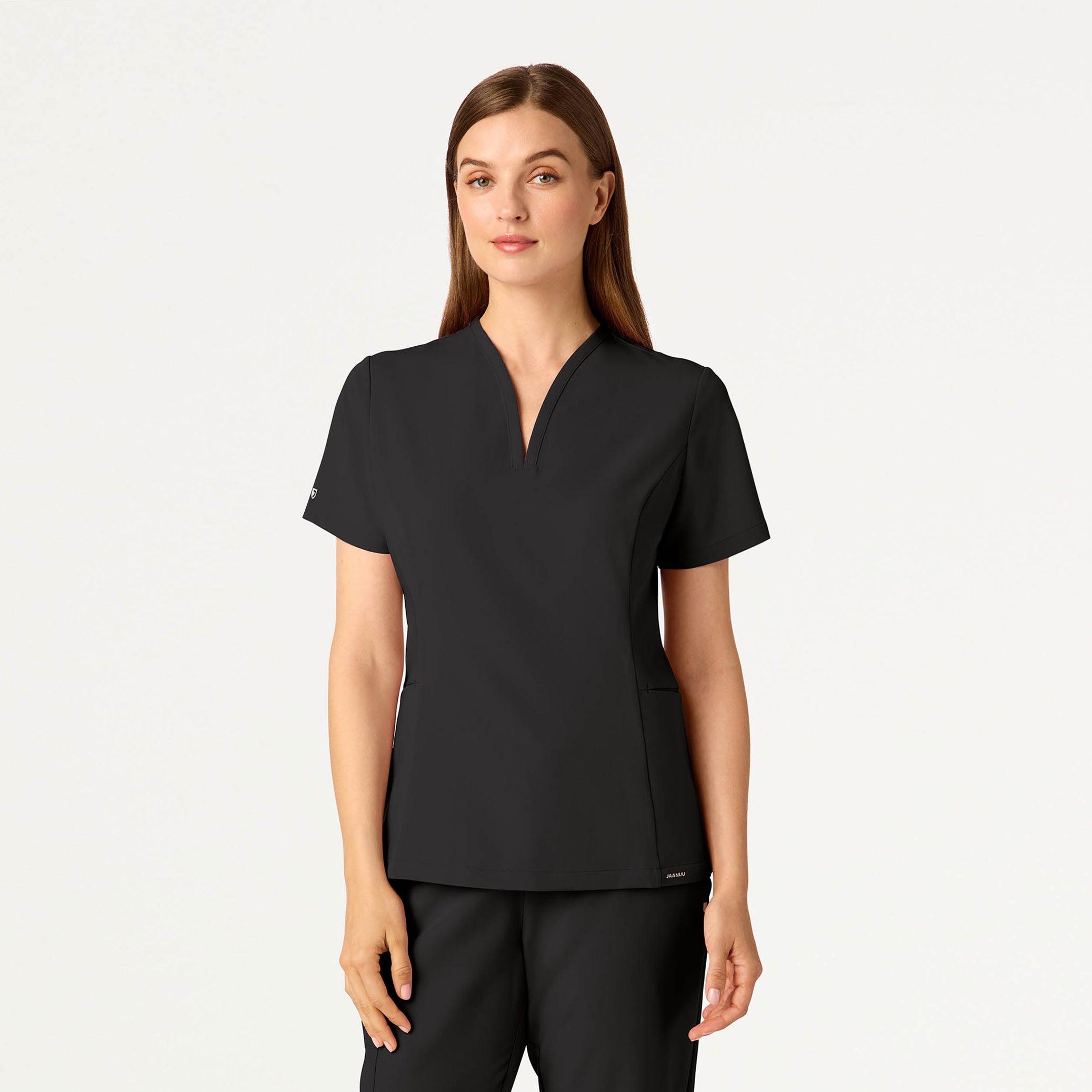 Calix Fit & Flare Scrub Top - Charcoal
