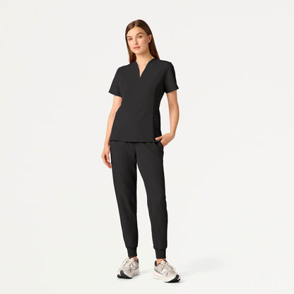 Calix Fit & Flare Scrub Top - Charcoal