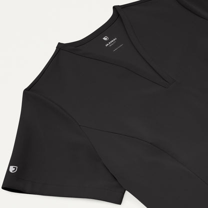 Calix Fit & Flare Scrub Top - Charcoal