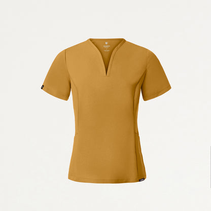 Calix Fit & Flare Scrub Top - Cider