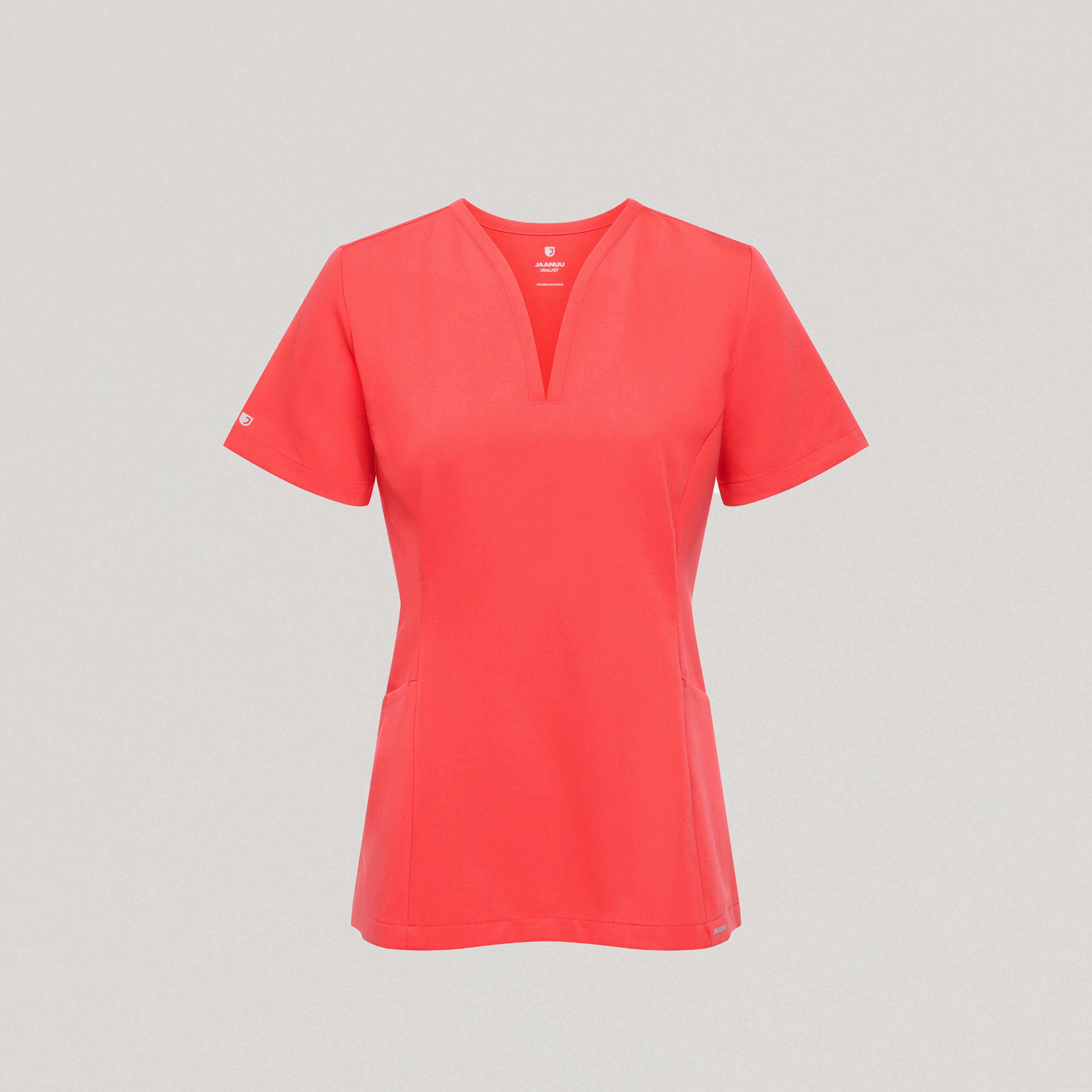 Calix Fit & Flare Scrub Top - Coral