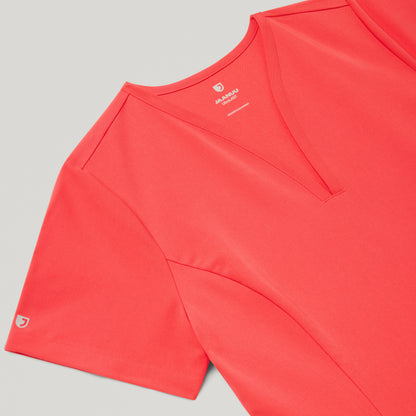Calix Fit & Flare Scrub Top - Coral