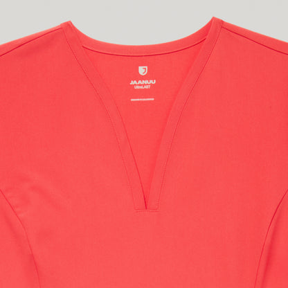 Calix Fit & Flare Scrub Top - Coral