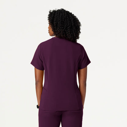 Calix Fit & Flare Scrub Top - Deep Eggplant
