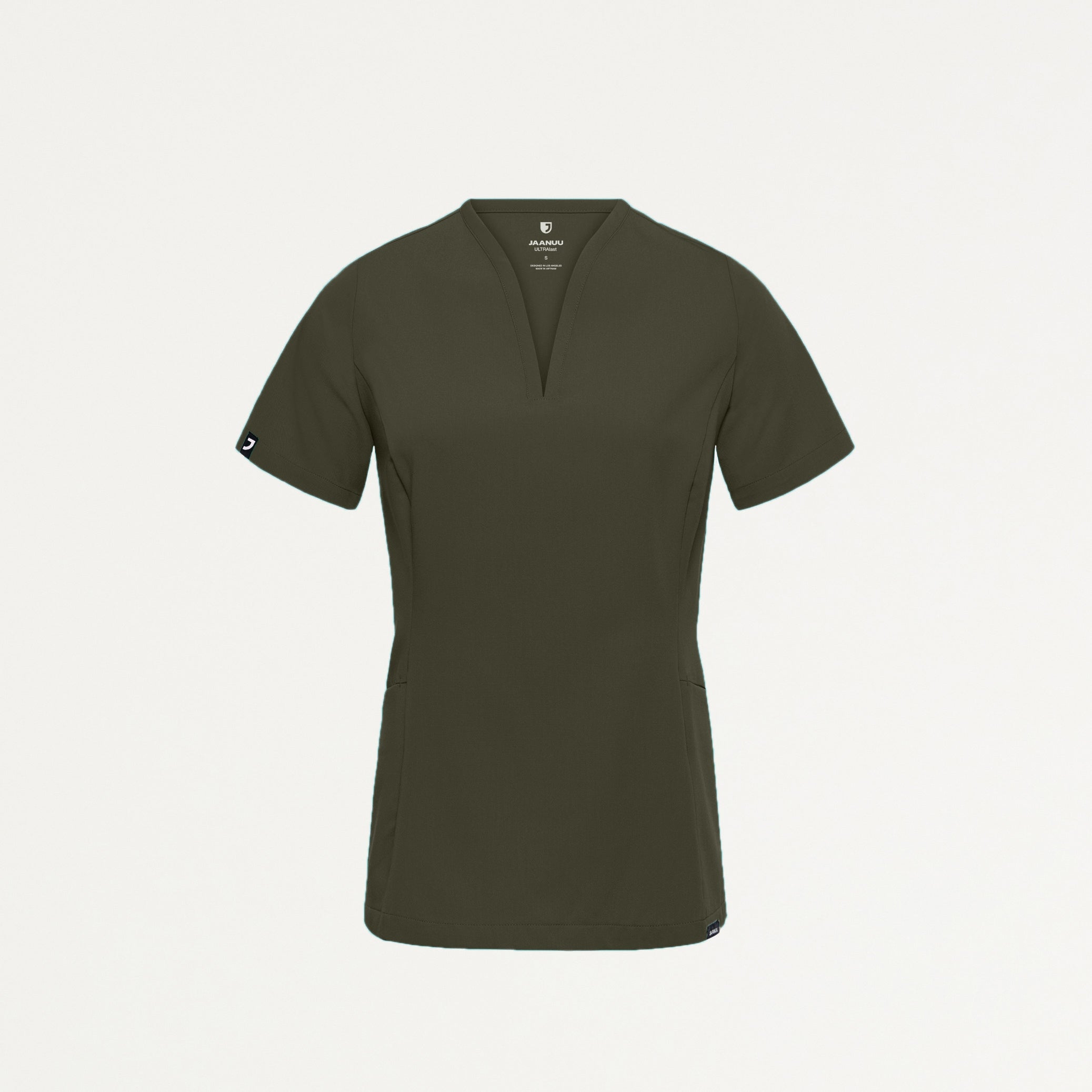 Calix Fit & Flare Scrub Top - Deep Olive
