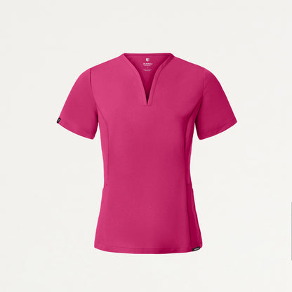 Calix Fit & Flare Scrub Top - Wild Berry