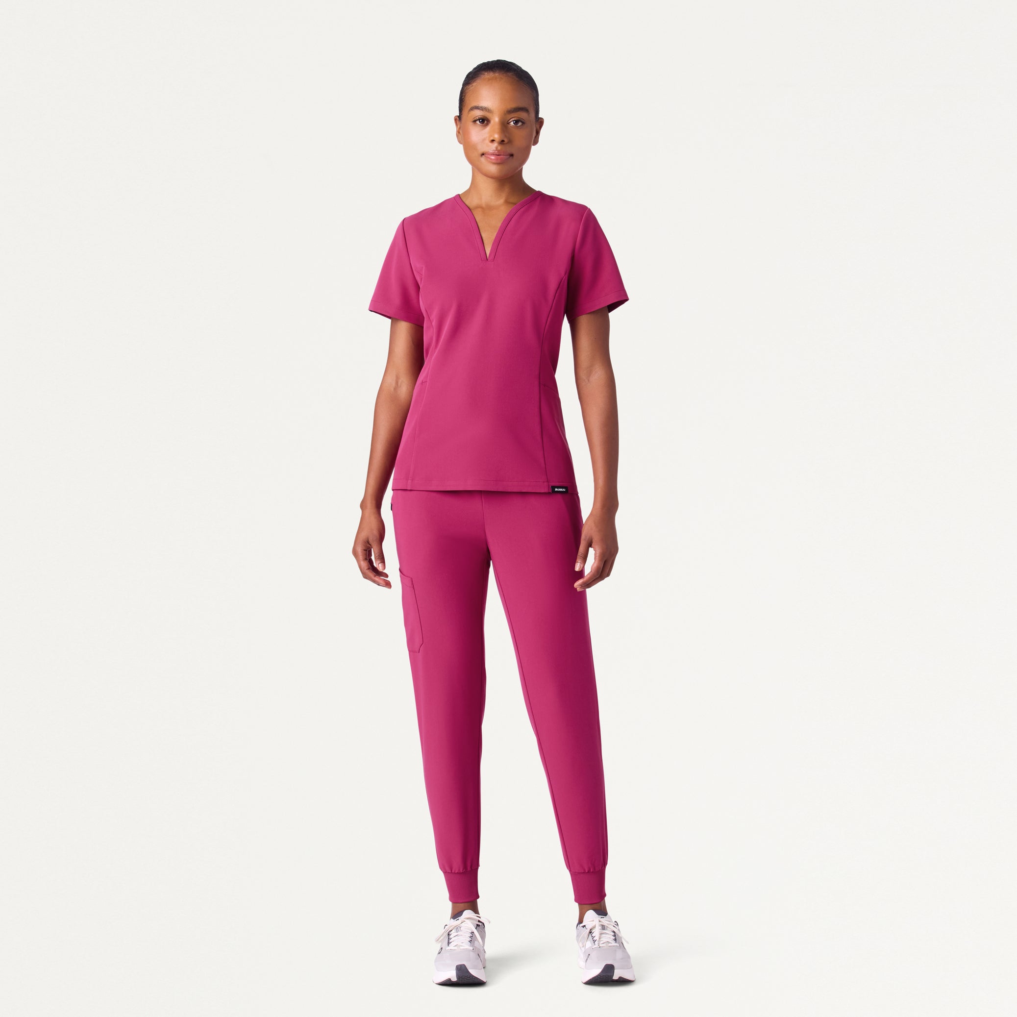 Calix Fit & Flare Scrub Top - Wild Berry – JAANUU
