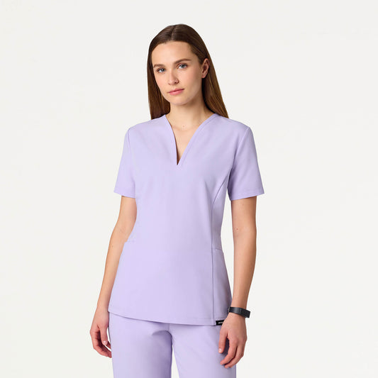 Calix Fit & Flare Scrub Top - Lavender