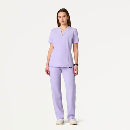 Calix Fit & Flare Scrub Top - Lavender