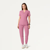 Calix Fit & Flare Scrub Top - Lavender