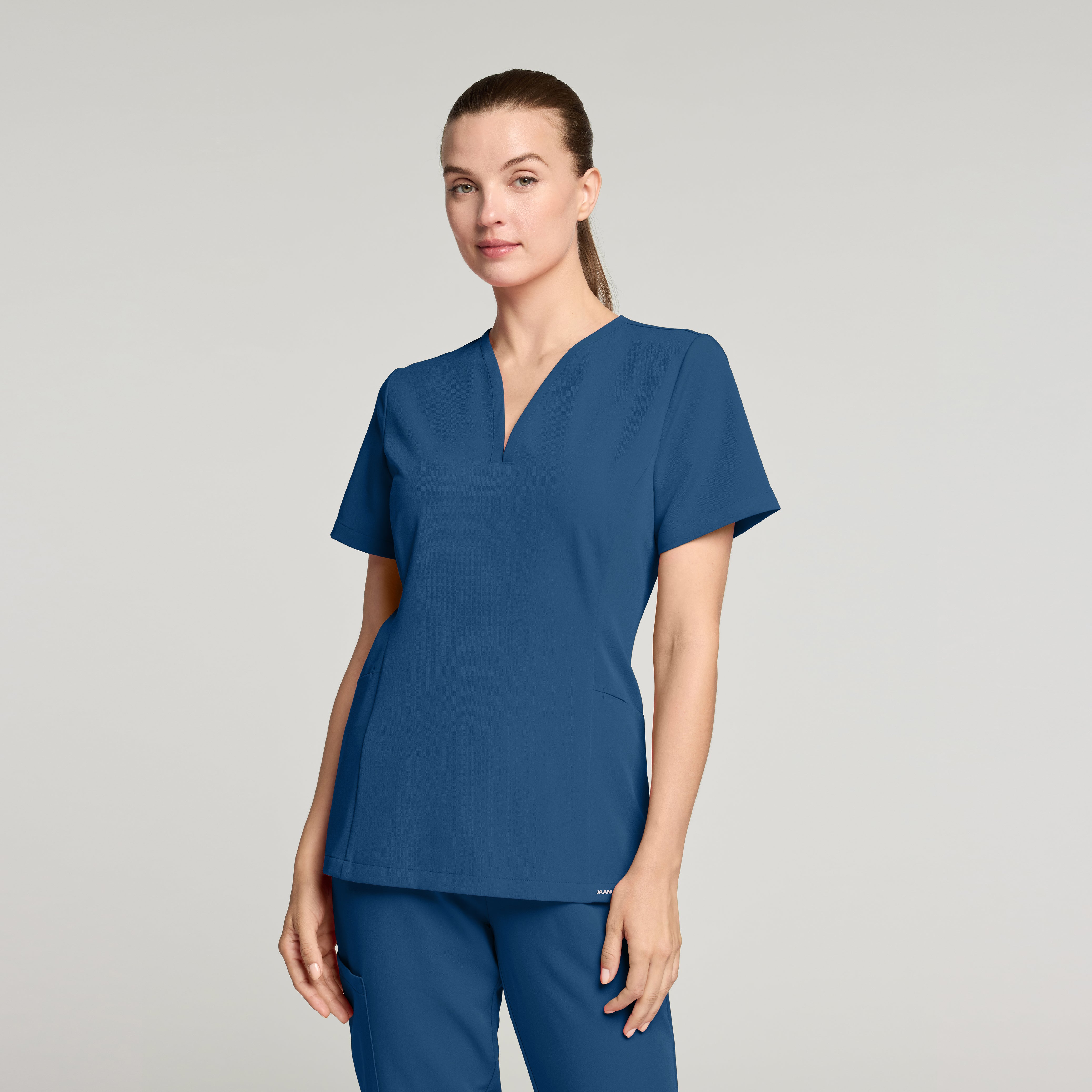 Calix Fit & Flare Scrub Top - Ocean