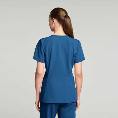 Calix Fit & Flare Scrub Top - Ocean