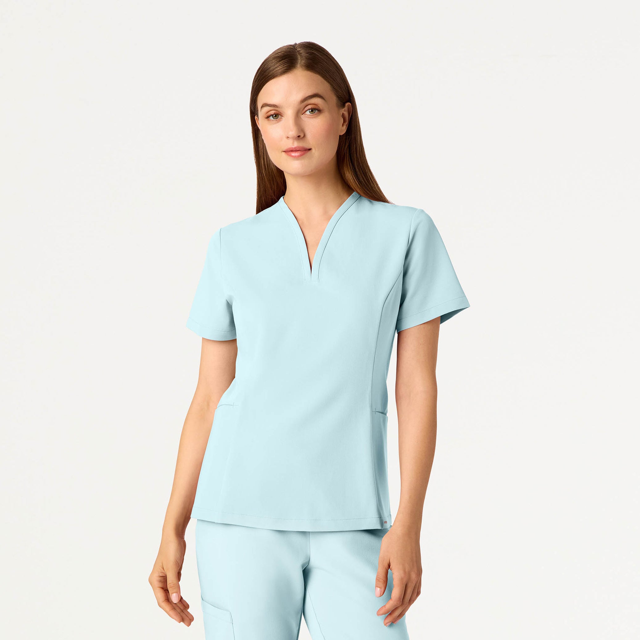 Calix Fit & Flare Scrub Top - Sky Blue