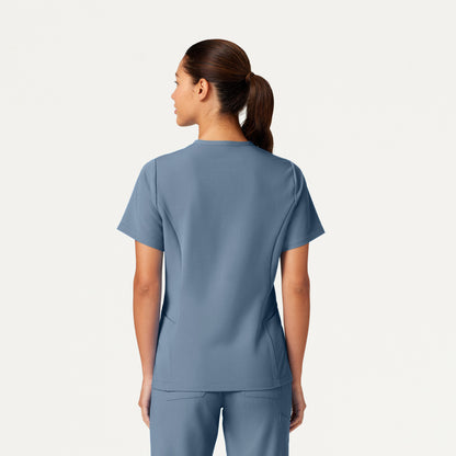 Calix Fit & Flare Scrub Top - Storm Blue