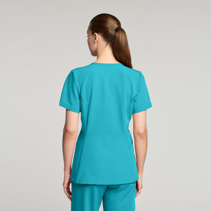 Calix Fit & Flare Scrub Top - Marina