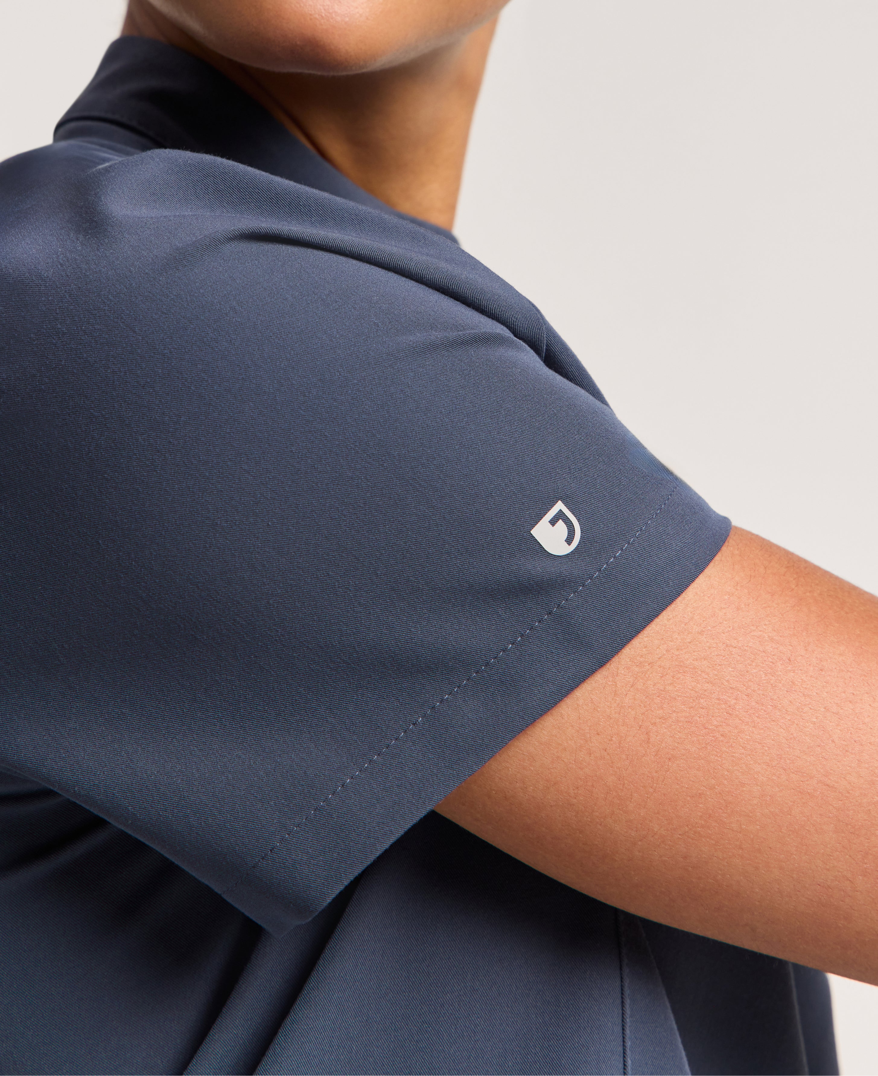 Jaanuu Savi Stand-Collar Scrub Top in Carbon Gray, product photo 3 of 6