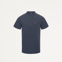 Savi Tuck-In Stand-Collar Scrub Top - Ceil Blue