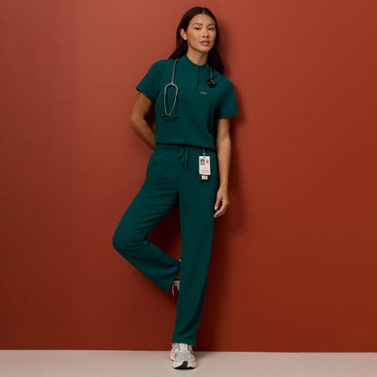 Kerr High Waisted Scrub Pant - Midnight Green