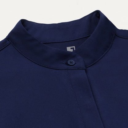 Savi Tuck-In Stand-Collar Scrub Top - Midnight Navy