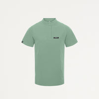 Savi Tuck-In Stand-Collar Scrub Top - Sage