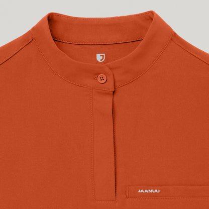 Savi Stand-Collar Scrub Top - Sienna