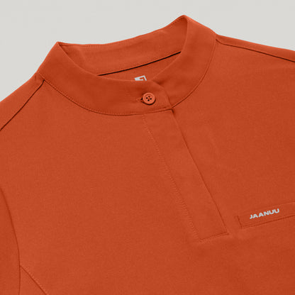 Savi Stand-Collar Scrub Top - Sienna