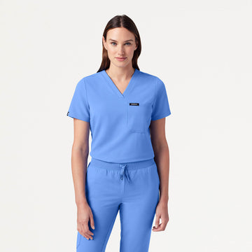 Rhena Slim Essential 1-Pocket Scrub Top - Carbon Gray