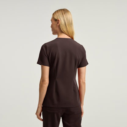 Rhena Slim 1-Pocket Scrub Top - Espresso