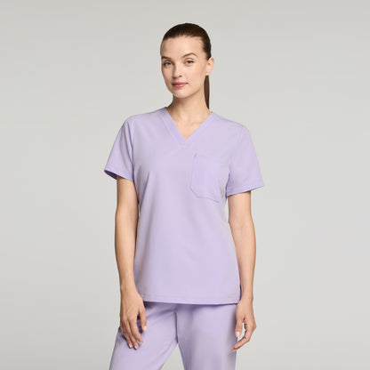 Rhena Slim Essential 1-Pocket Scrub Top - Lavender
