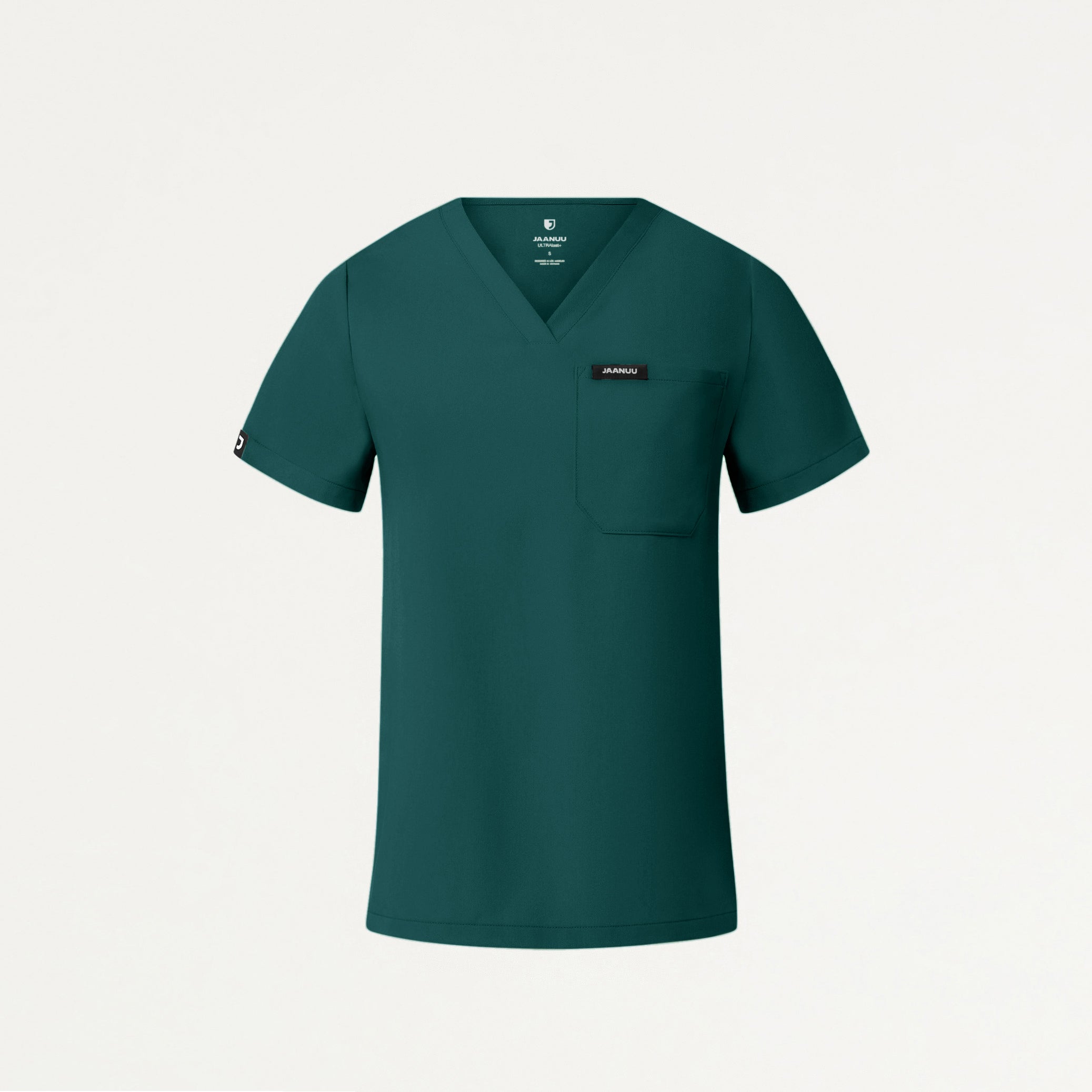 Rhena Slim Essential 1-Pocket Scrub Top - Midnight Green