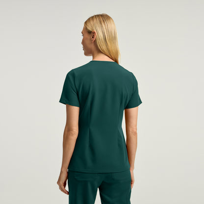 Rhena Slim 1-Pocket Scrub Top - Midnight Green