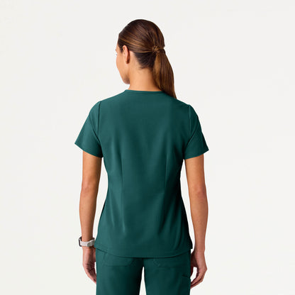Rhena Slim Essential 1-Pocket Scrub Top - Midnight Green