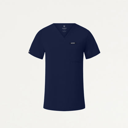 Rhena Slim Essential 1-Pocket Scrub Top - Navy Blue