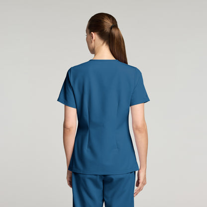 Rhena Slim Essential 1-Pocket Scrub Top - Ocean