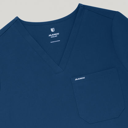 Rhena Slim Essential 1-Pocket Scrub Top - Ocean