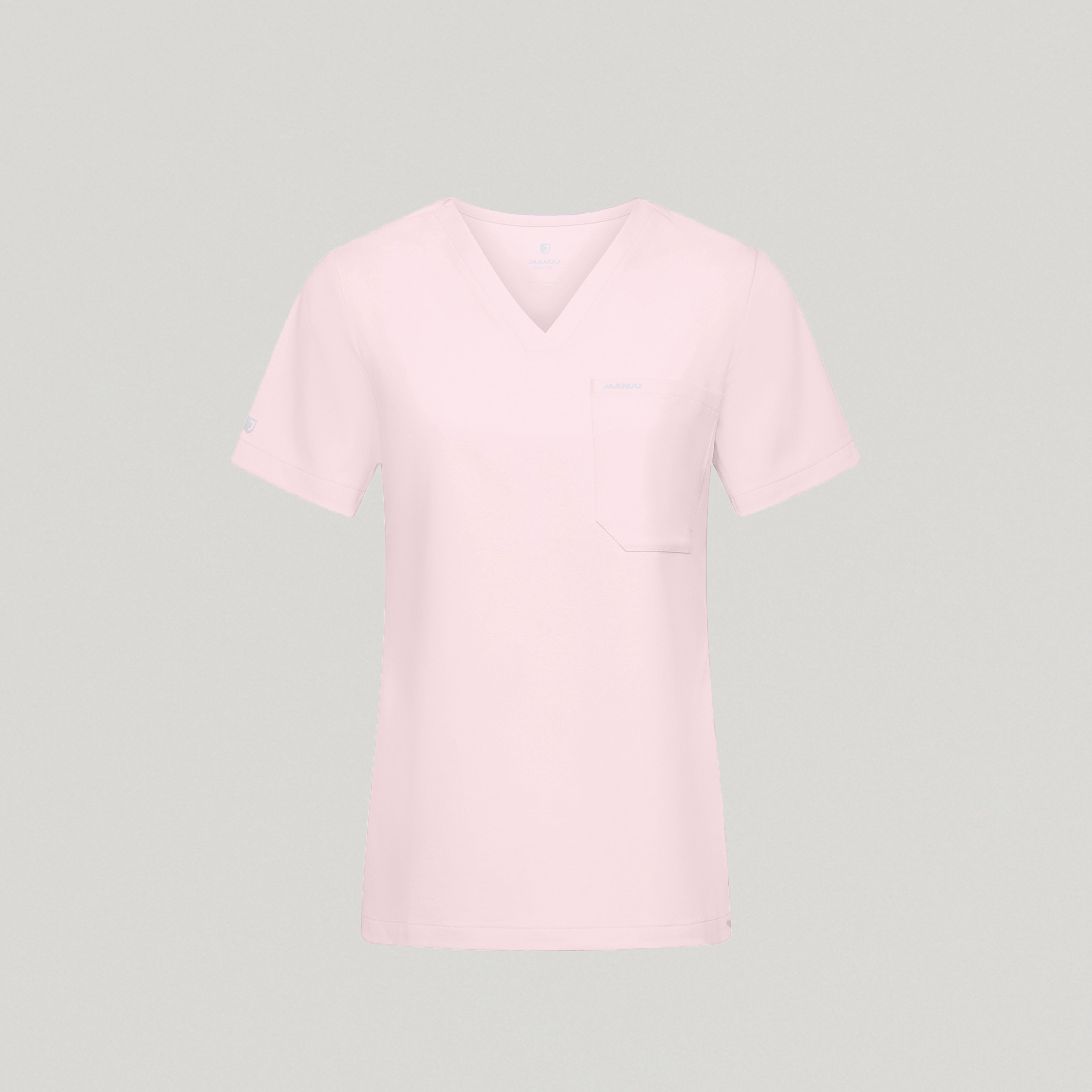 Rhena Slim Essential 1-Pocket Scrub Top - Rose Quartz