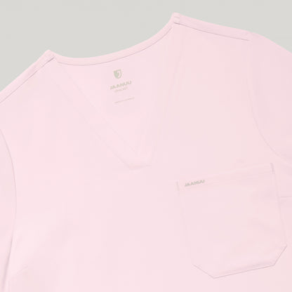 Rhena Slim Essential 1-Pocket Scrub Top - Rose Quartz