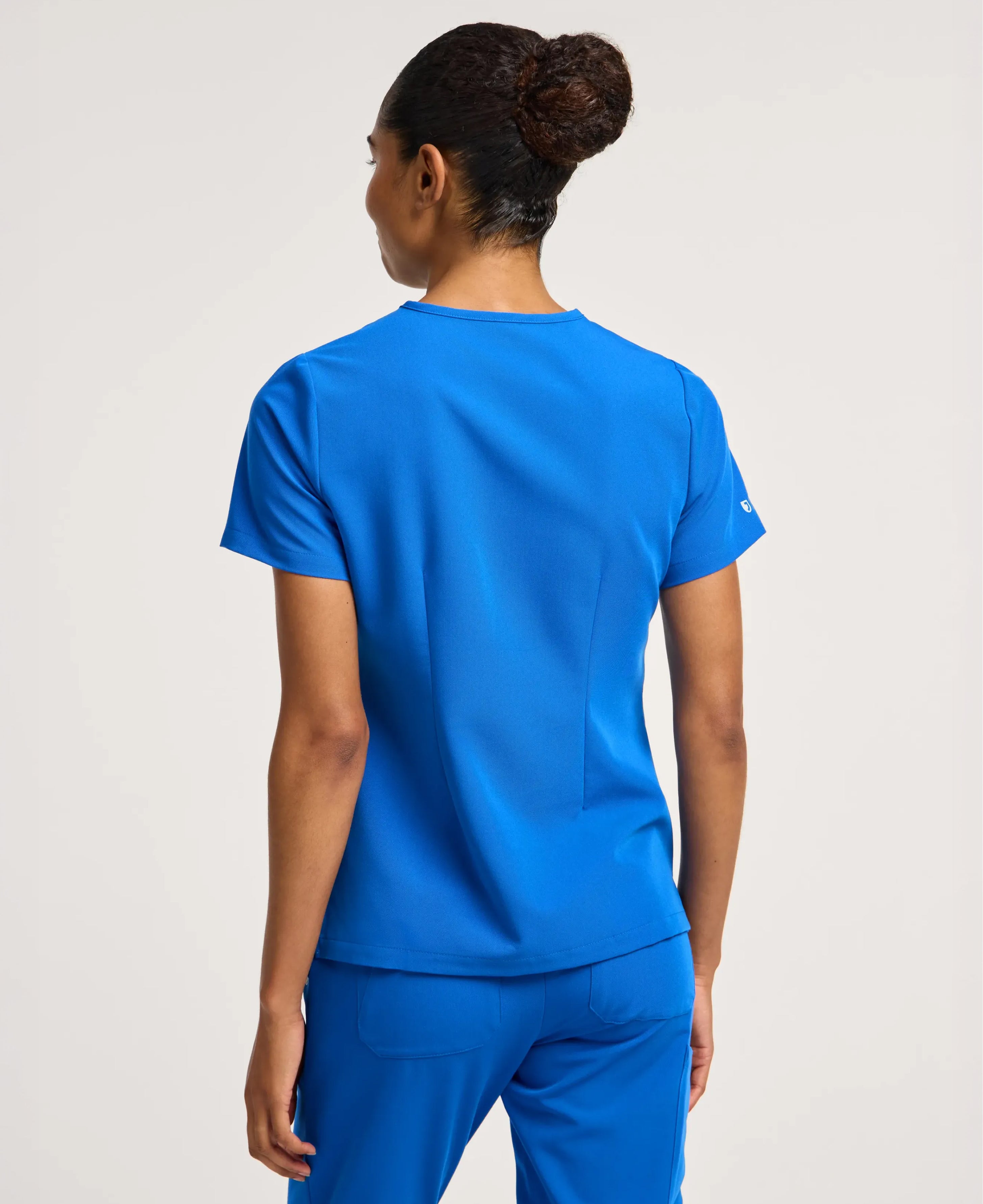 Jaanuu Rhena Slim 1-Pocket Scrub Top in Royal Blue, product photo 6 of 6
