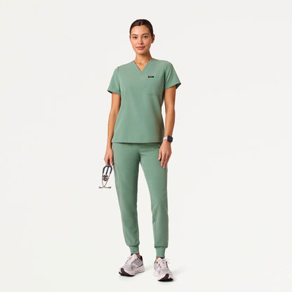Rhena Slim Essential 1-Pocket Scrub Top - Sage