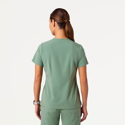 Rhena Slim Essential 1-Pocket Scrub Top - Sage