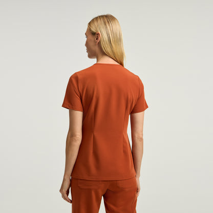 Rhena Slim 1-Pocket Scrub Top - Sienna