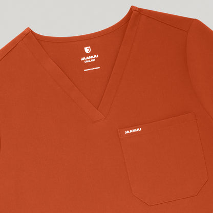 Rhena Slim 1-Pocket Scrub Top - Sienna