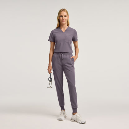Rhena Slim 1-Pocket Scrub Top - Titanium