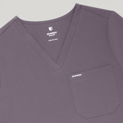 Rhena Slim 1-Pocket Scrub Top - Titanium