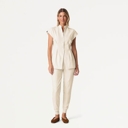 Sofie Fit & Flare Tunic Scrub Top - Birch