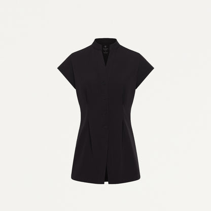 Sofie Fit & Flare Tunic Scrub Top - Black