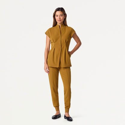 Sofie Fit & Flare Tunic Scrub Top - Cider
