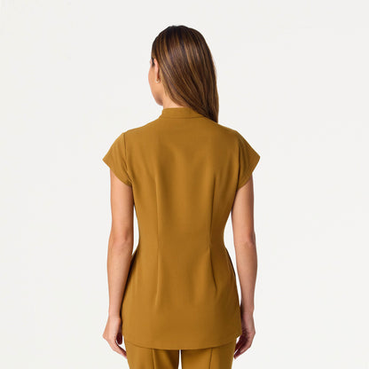 Sofie Fit & Flare Tunic Scrub Top - Cider