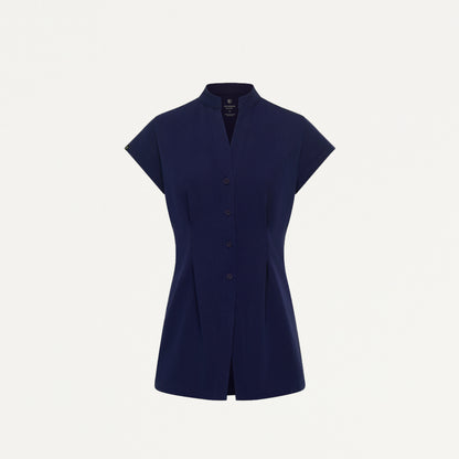 Sofie Fit & Flare Tunic Scrub Top - Midnight Navy