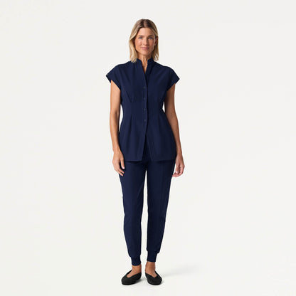 Sofie Fit & Flare Tunic Scrub Top - Midnight Navy